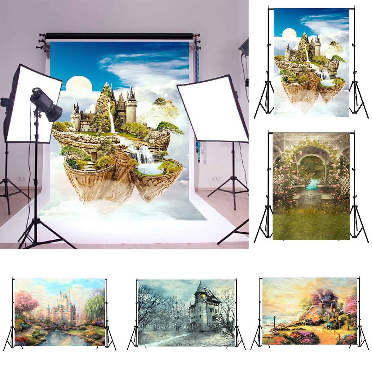 5x7ft-7x5ft-Fairy-Tale-Winter-Spring-Sky-Castle-Photography-Backdrop-Studio-Prop-Background-1313158-7
