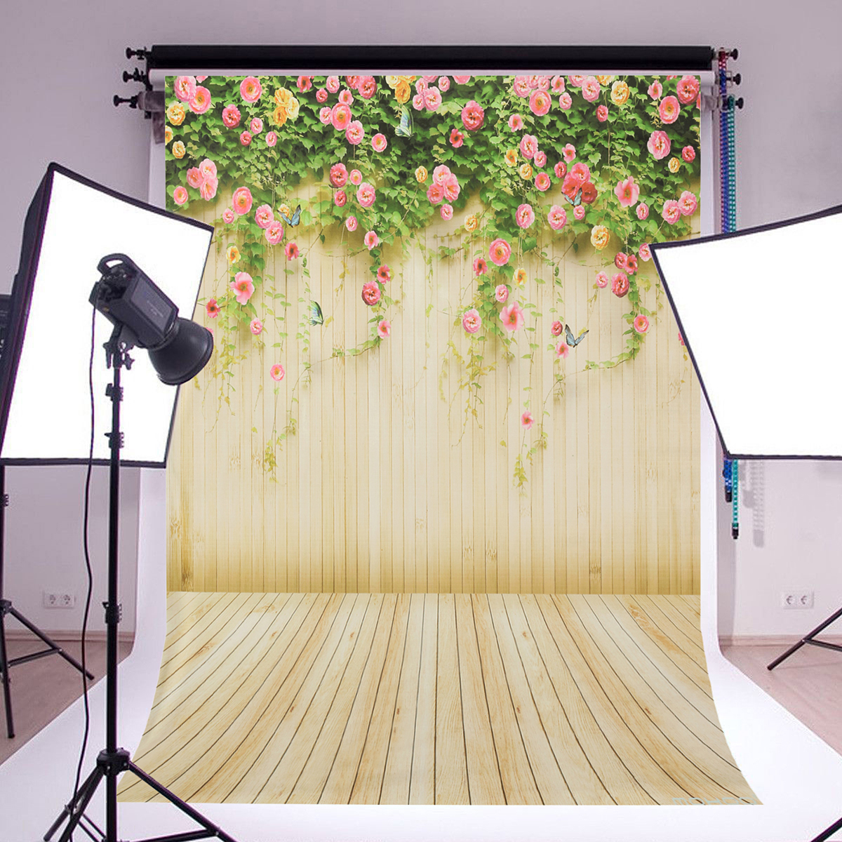 5x7ft-Flower-Wooden-Floor-Party-Background-Backdrop-Photography-Studio-Prop-1947676-2