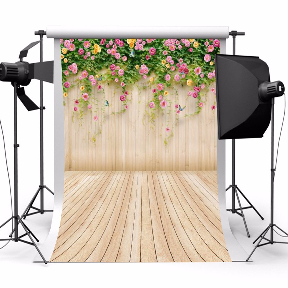 5x7ft-Flower-Wooden-Floor-Party-Background-Backdrop-Photography-Studio-Prop-1947676-3