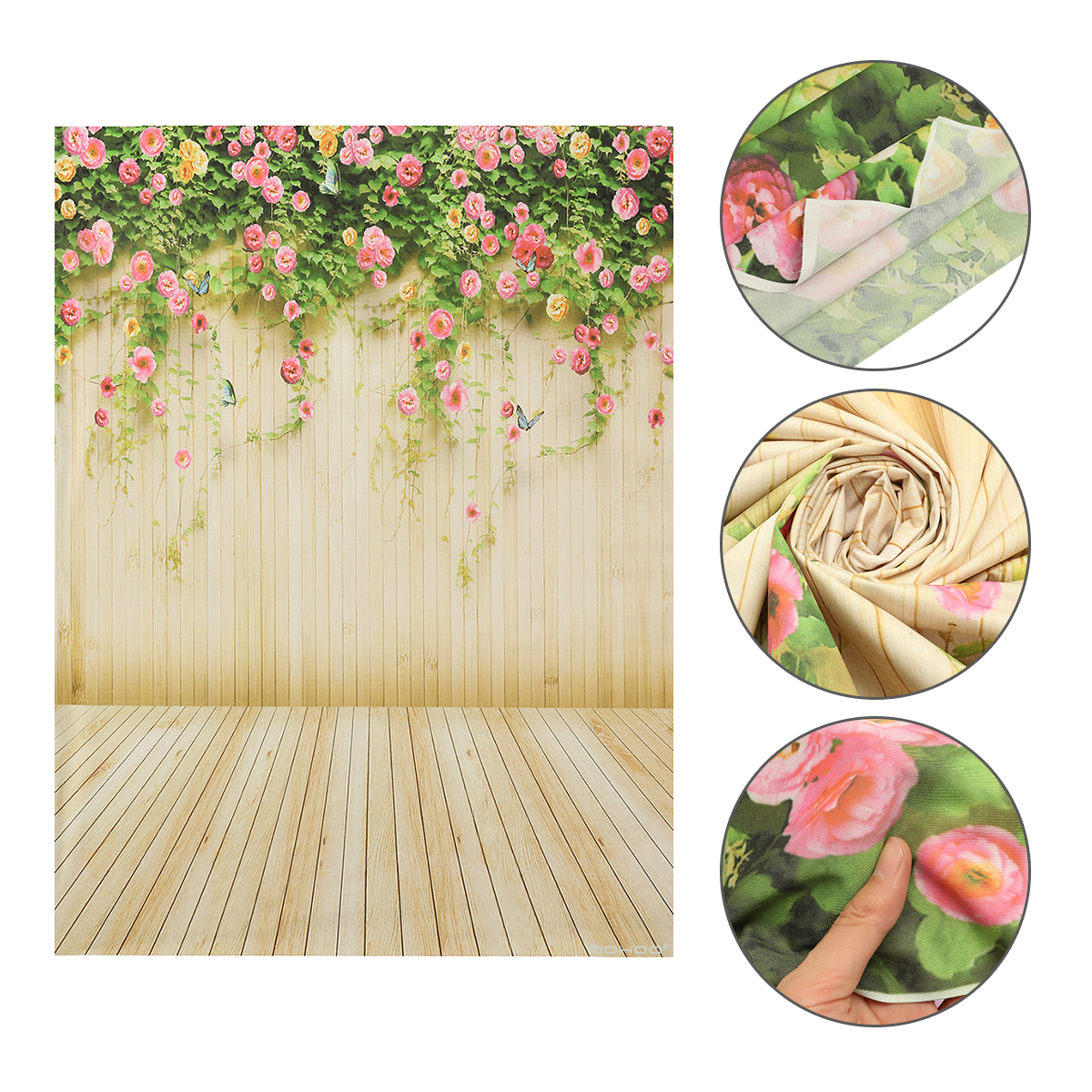5x7ft-Flower-Wooden-Floor-Party-Background-Backdrop-Photography-Studio-Prop-1947676-10