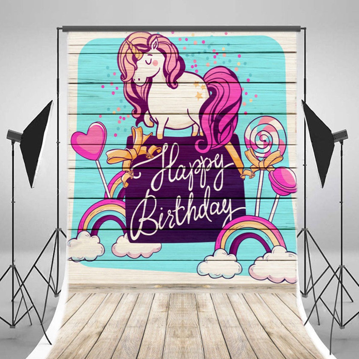 5x7ft-Happy-Birthday-Lollipop-Unicorn-Photography-Backdrop-Studio-Prop-Background-1291331-3