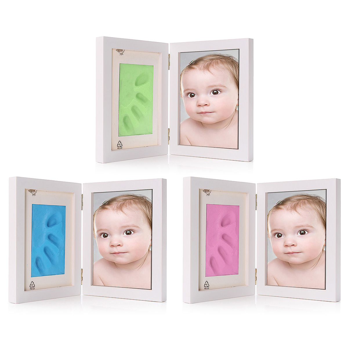 7-Inch-New-Born-Baby-Hnad-Foot-Print-Clay-Wood-Photo-Frame-Stand-Home-Decor-1632990-1