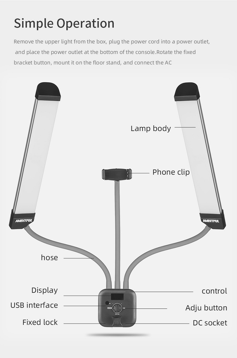 AMBITFUL-AL-20-3000K-6000K-40W-Double-Arms-Fill-LED-Light-Long-Strips-Video-Lamp-with-LCD-Screen-wit-1897156-12