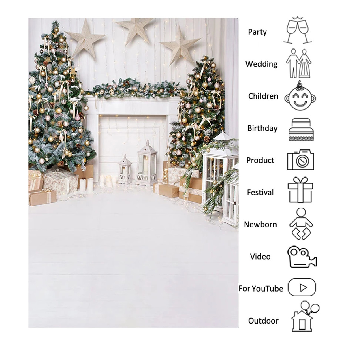 Christmas-Photography-Backdrops-White-Fireplace-Wood-Floor-Background-Cloth-Photo-Studio-Background--1763597-1