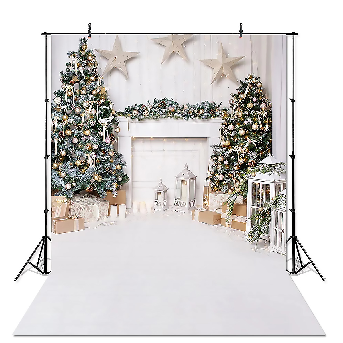 Christmas-Photography-Backdrops-White-Fireplace-Wood-Floor-Background-Cloth-Photo-Studio-Background--1763597-2