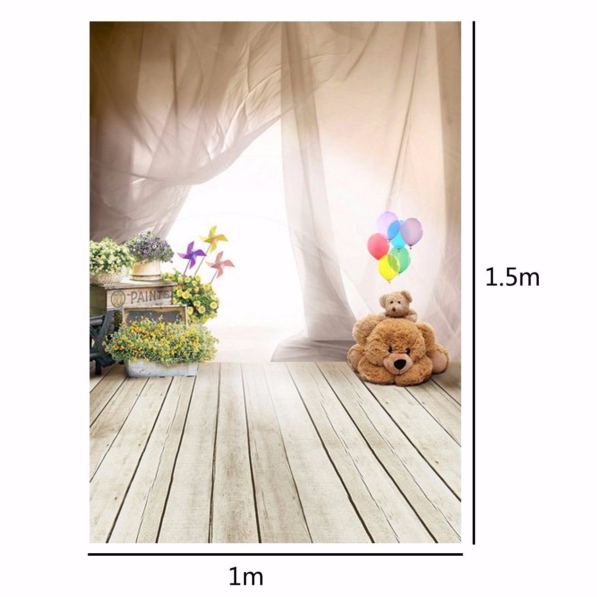 Clearance-Price3x5FT-Vinyl-Kids-Child-Photography-Backdrop-Ballon-Bear-Curtain-Photo-Background-1072113-7