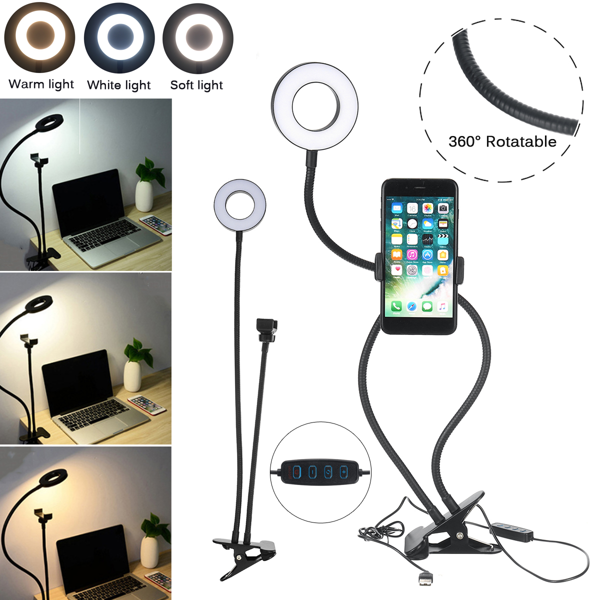 Clip-LED-Ring-Light-for-Selfie-Live-Broadcast-3000-5000K-Dimmable-Makeup-Fill-Light-for-Youtube-Face-1702483-2