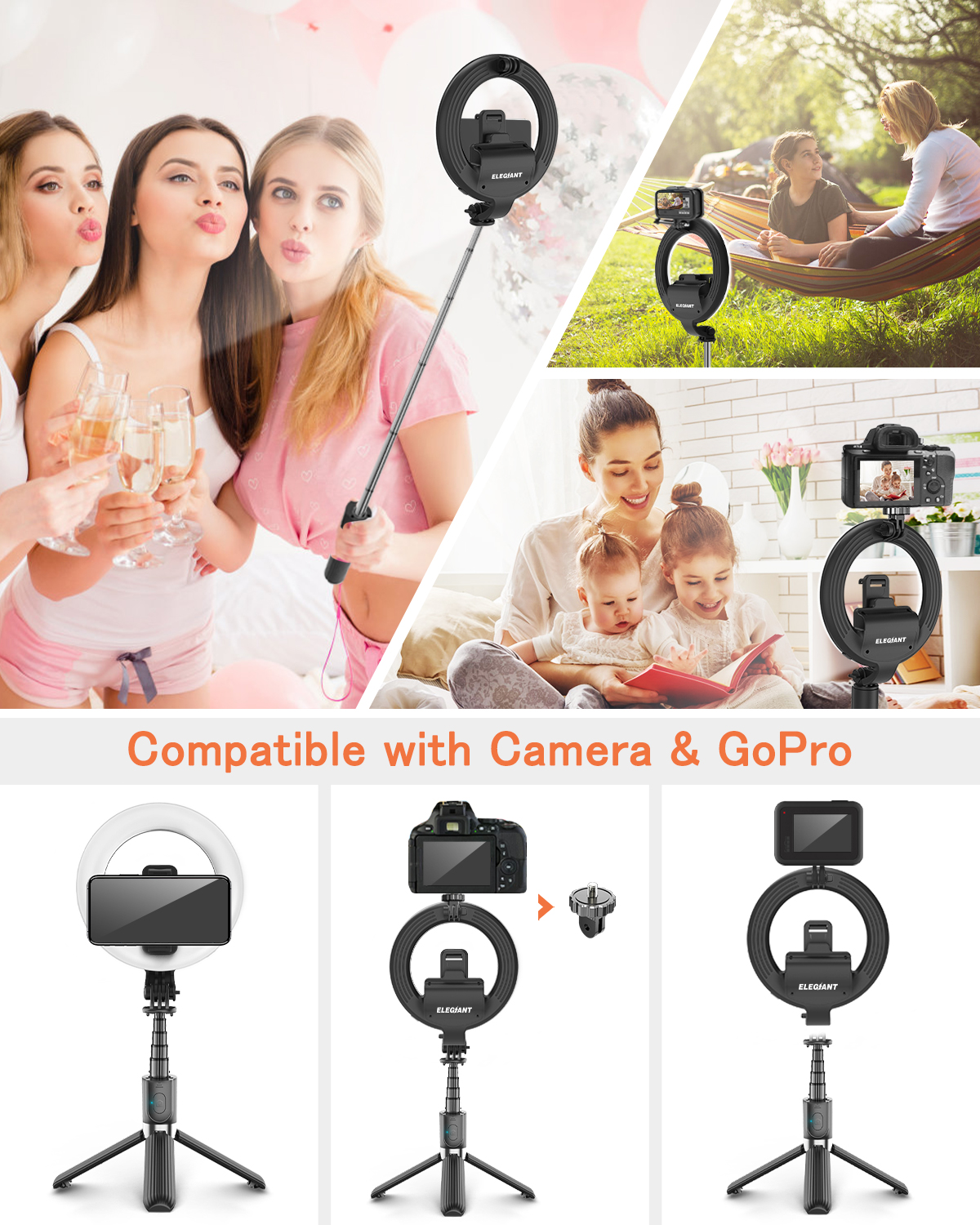 ELEGIANT-EG-09-LED-Ring-Light-Bluetooth-Selfie-Stick-Tripod-with-Remote-Control-Beauty-Fill-Lamp-for-1748938-2
