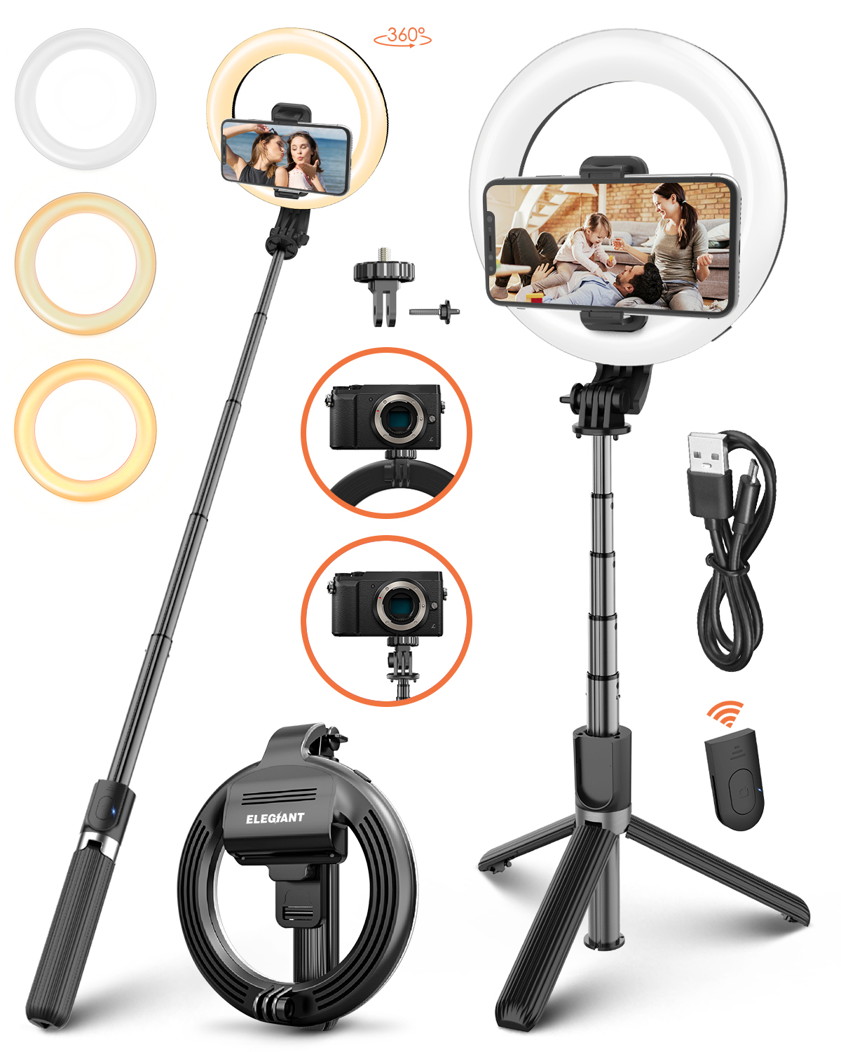 ELEGIANT-EG-09-LED-Ring-Light-Bluetooth-Selfie-Stick-Tripod-with-Remote-Control-Beauty-Fill-Lamp-for-1748938-6