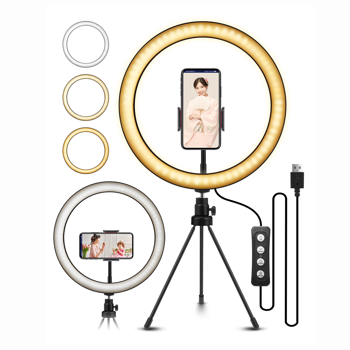 ELEGIANT-EGL-02C-102-Inch-LED-Ring-Light-Selfie-Dimmable-Ring-Lamp-with-Tripod-Stand-Cell-Phone-Hold-1763940-2