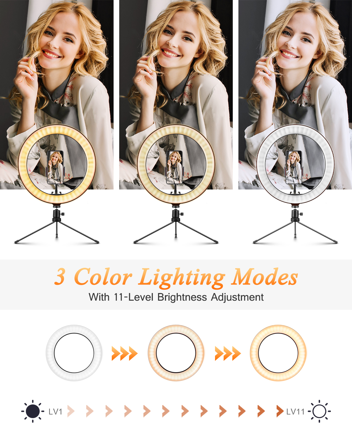 ELEGIANT-EGL-02C-102-Inch-LED-Ring-Light-Selfie-Dimmable-Ring-Lamp-with-Tripod-Stand-Cell-Phone-Hold-1763940-4