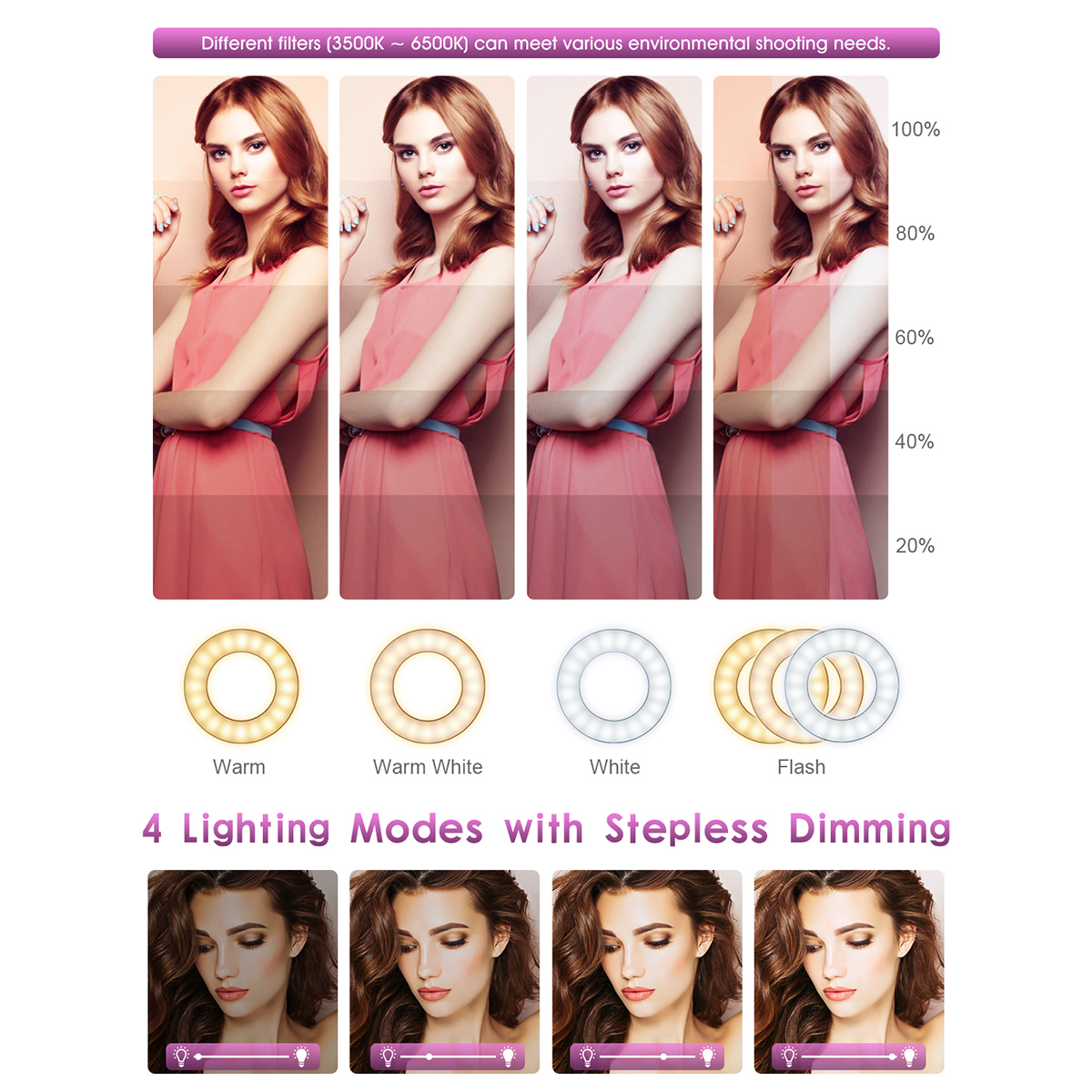ELEGIANT-EGL-04-Rechargeable-4-Lighting-Modes-Brightness-Adjustable-Mini-Selfie-Ring-Light-for-Mobil-1887282-3