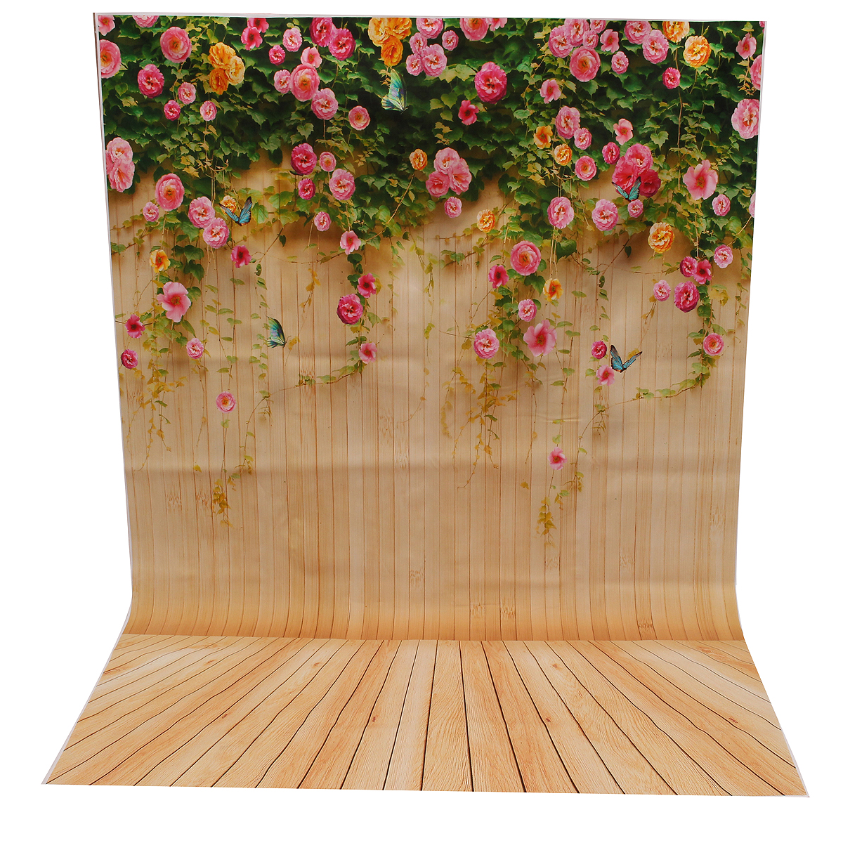 Mohoo-15x21m-Flowers-Wooden-Board-Studio-Props-Photography-Backdrop-Background-Silk-Material-1958137-2