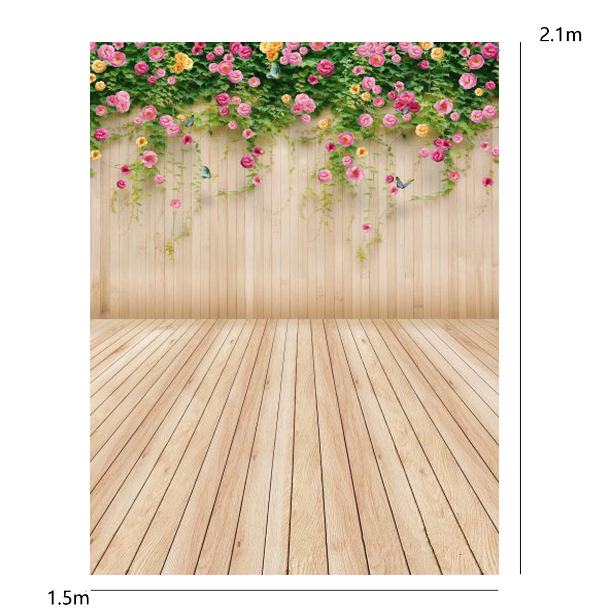 Mohoo-15x21m-Flowers-Wooden-Board-Studio-Props-Photography-Backdrop-Background-Silk-Material-1958137-8