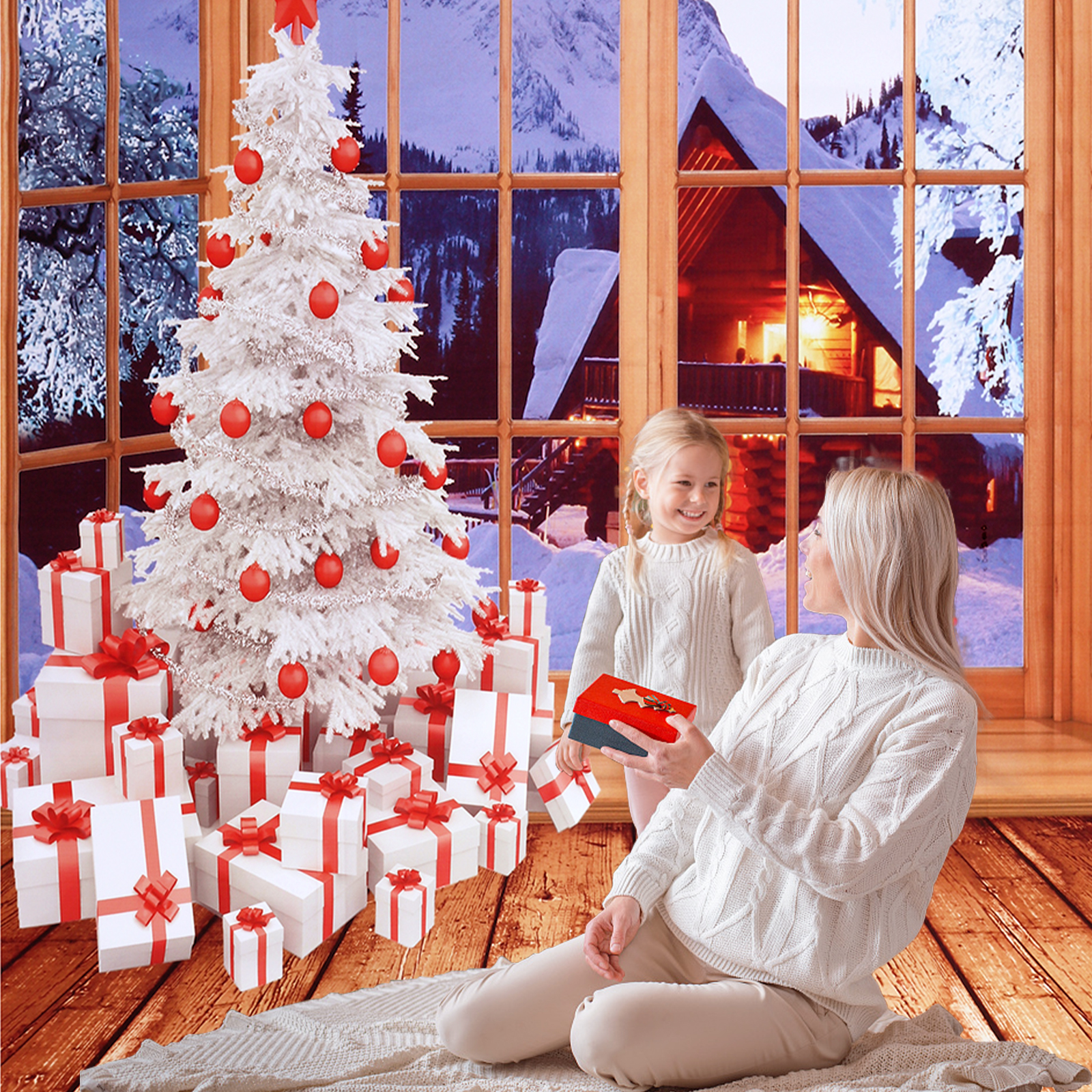 Mohoo-5x7ft-15x21m-Christmas-Backdrop-Photo-Window-Backdrop-with-Wooden-Floor-Christmas-Tree-Snow-Co-1958159-2
