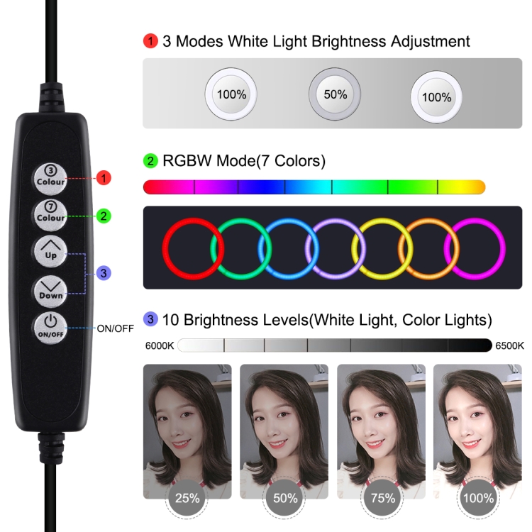 PULUZ-PU432F-62-inch-16cm-RGBW-Dimmable-LED-Ring-Light-10-Modes-8-Colors-USB-for-Youtube-Live-Broadc-1683474-3