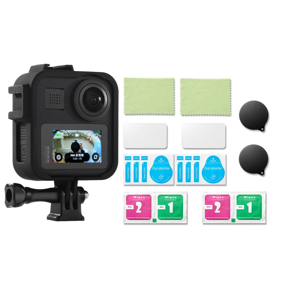 Protective-Case-Shell-Frame-Lens-Cap-9H-Tempered-Film-for-GoPro-Max-Action-Sports-Camera-1644337-1