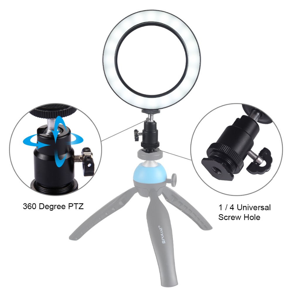 Puluz-PU378-USB-62-Inch-3-Modes-3200K-5500K-Dimmable-LED-Video-Ring-Light-with-Cold-Shoe-Tripod-Ball-1466063-8