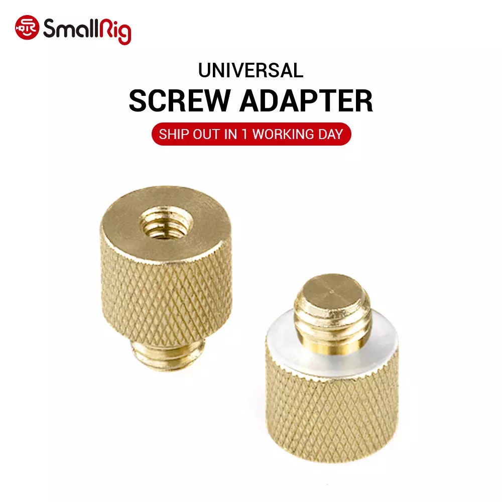 SmallRig-1069-14-Inch-Female-to-38-Inch-Male-Tripod-Thread-Brass-Screw-Adapter-2pc-per-pack-1767795-1