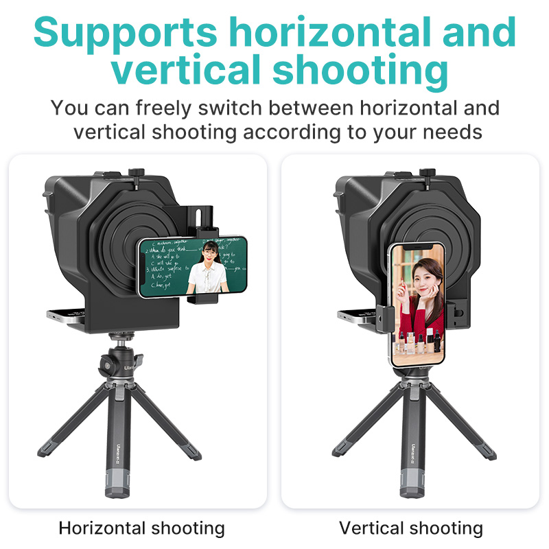 Ulanzi-PT-15-Smartphone-DSLR-Camera-Teleprompter-Prompter-Phone-Holder-with-Remote-Control-Lens-Adap-1900339-2