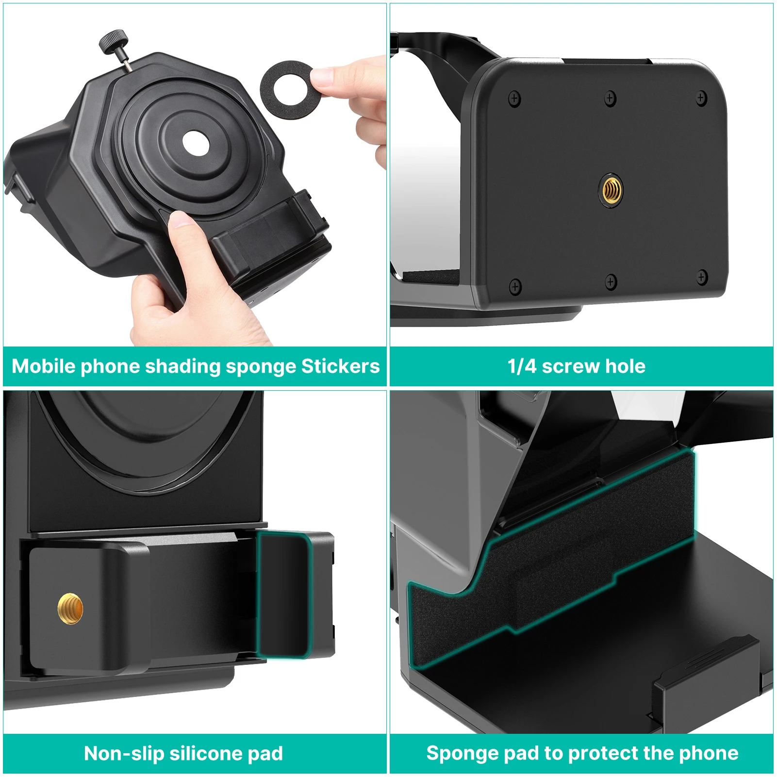 Ulanzi-PT-15-Smartphone-DSLR-Camera-Teleprompter-Prompter-Phone-Holder-with-Remote-Control-Lens-Adap-1900339-5