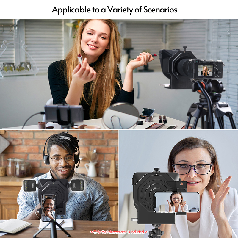 Ulanzi-PT-15-Smartphone-DSLR-Camera-Teleprompter-Prompter-Phone-Holder-with-Remote-Control-Lens-Adap-1900339-10