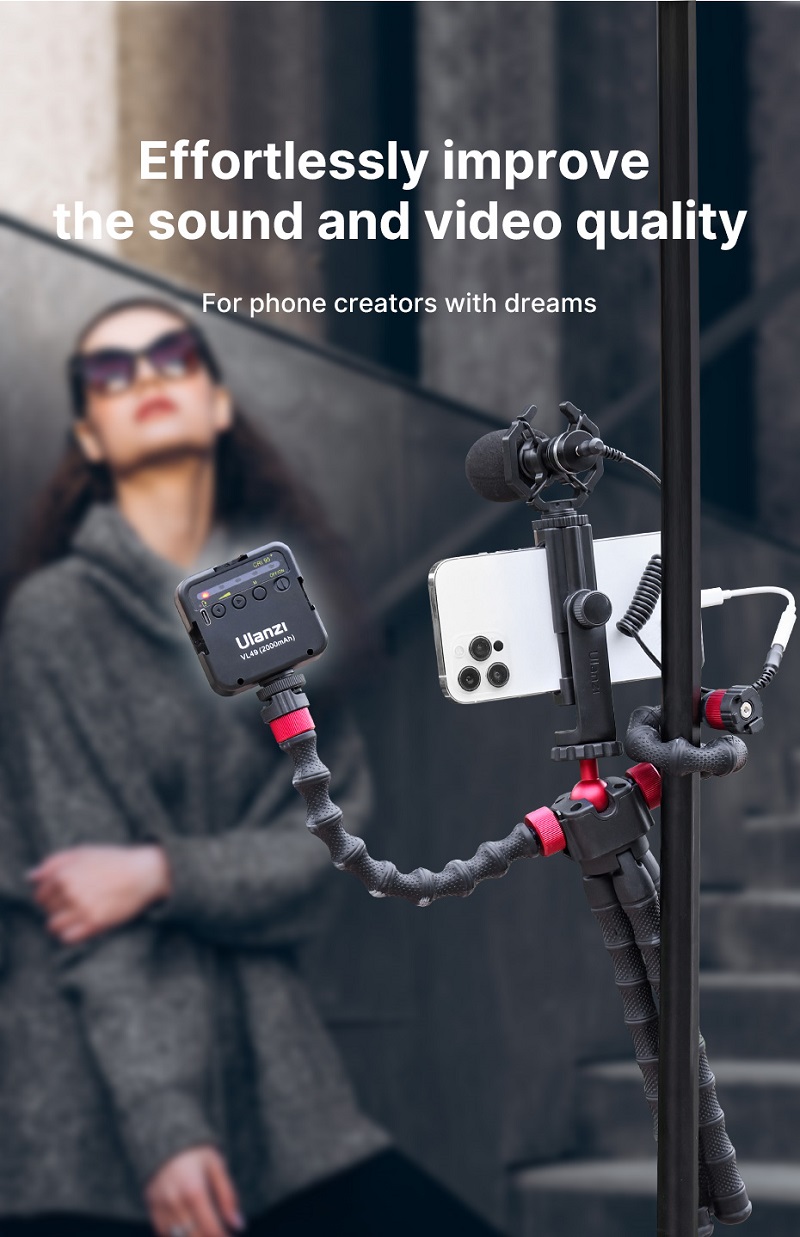 Ulanzi-Smartphone-Filmaking-Kit-Video-Vlog-Kit-with-Tripod-Micrpphone-VL49-Video-Light-Lamp-Flexible-1940727-3