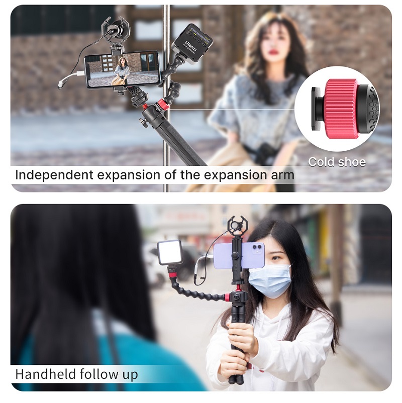 Ulanzi-Smartphone-Filmaking-Kit-Video-Vlog-Kit-with-Tripod-Micrpphone-VL49-Video-Light-Lamp-Flexible-1940727-6