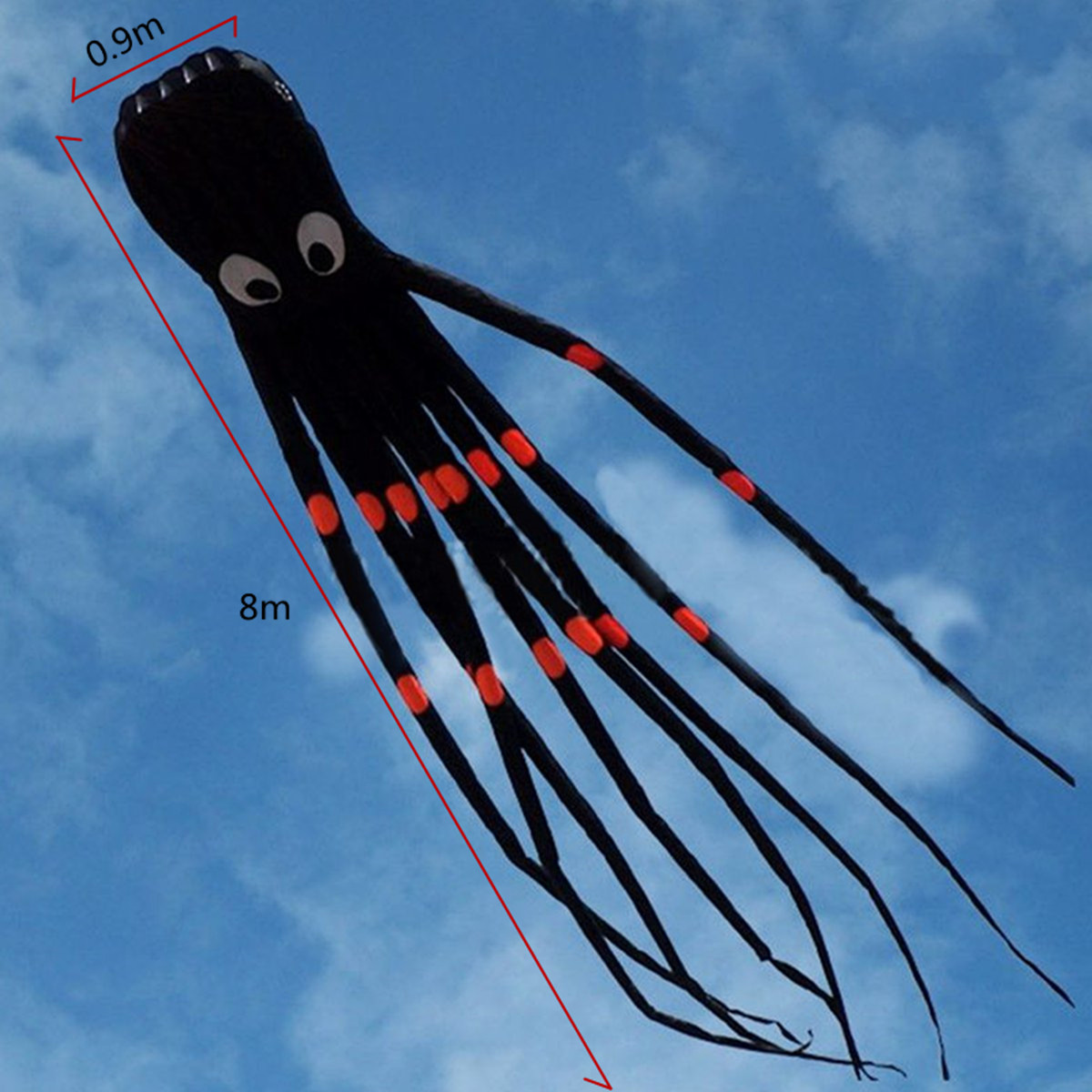 3D-26ft-8m-Single-Line-Black-Octopus-POWER-Sport-Huge-Soft-Kite-Outdoor-Toy-1378470-7