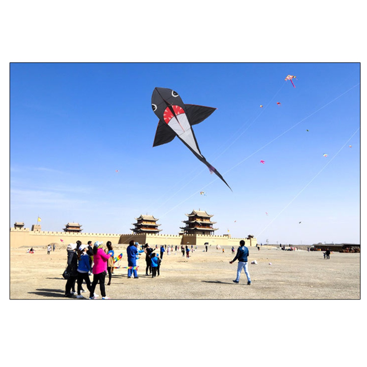 5577-Inches-Big-Size-Shark-Kite-Kid-Outdoor-Play-Toys-Without-Line-Winder-1436719-5