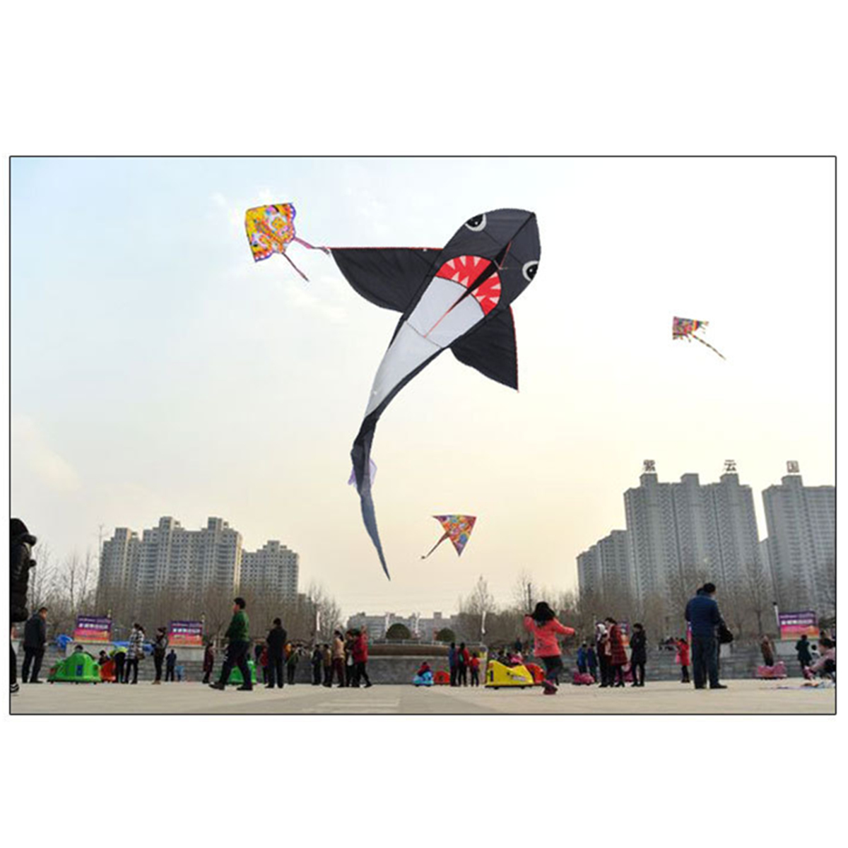 5577-Inches-Big-Size-Shark-Kite-Kid-Outdoor-Play-Toys-Without-Line-Winder-1436719-6