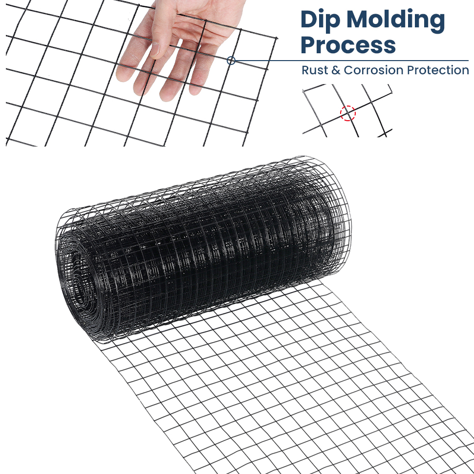 Hardware-Black-Vinyl-Coated-Wire-Mesh-4ft-x-50ft-Gauge-Chicken-Wire-Fence-15quot-x-15quot--Grid-16-G-1828378-5