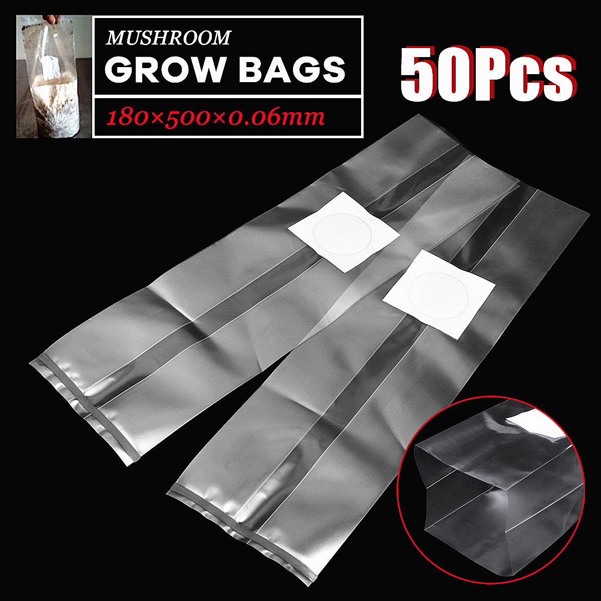 50Pcs-180x500mm-PVC-Mushroom-Grow-Bag-Substrate-High-temp-Pre-Sealable-1708510-1