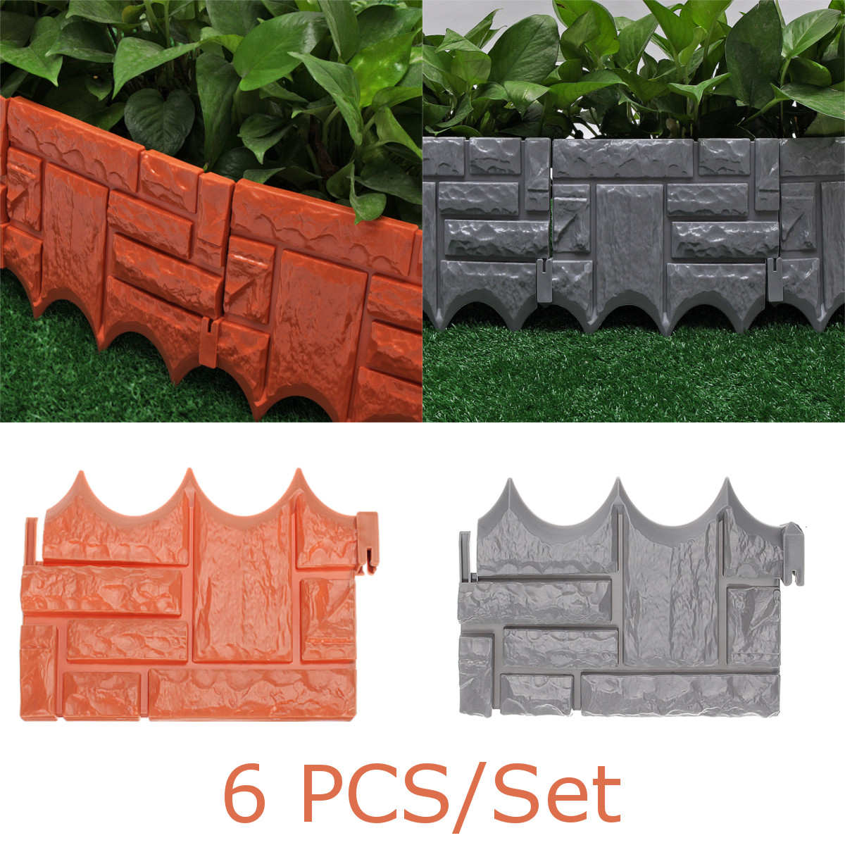 6Pcs-Plastic-Fence-Outdoor-Garden-Lawn-Edging-Yard-Plant-Border-Panel-Paths-Garden-Landscape-Decorat-1579764-1