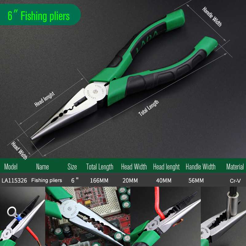LAOA-Wire-Cutter-Japan-Type-Long-Nose-Pliers-Cr-V-Fishing-Pliers-Fish-Tools-Steel-Wire-Side-Cutter-1799315-5