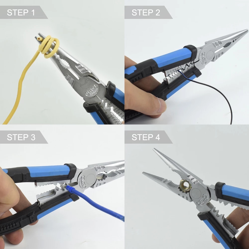 Toolour-8inch-Multitool-Long-Nose-Pliers-Wire-Stripper-Side-Cutters-Pliers-Crimping-Tool-Wire-Cutter-1757214-4