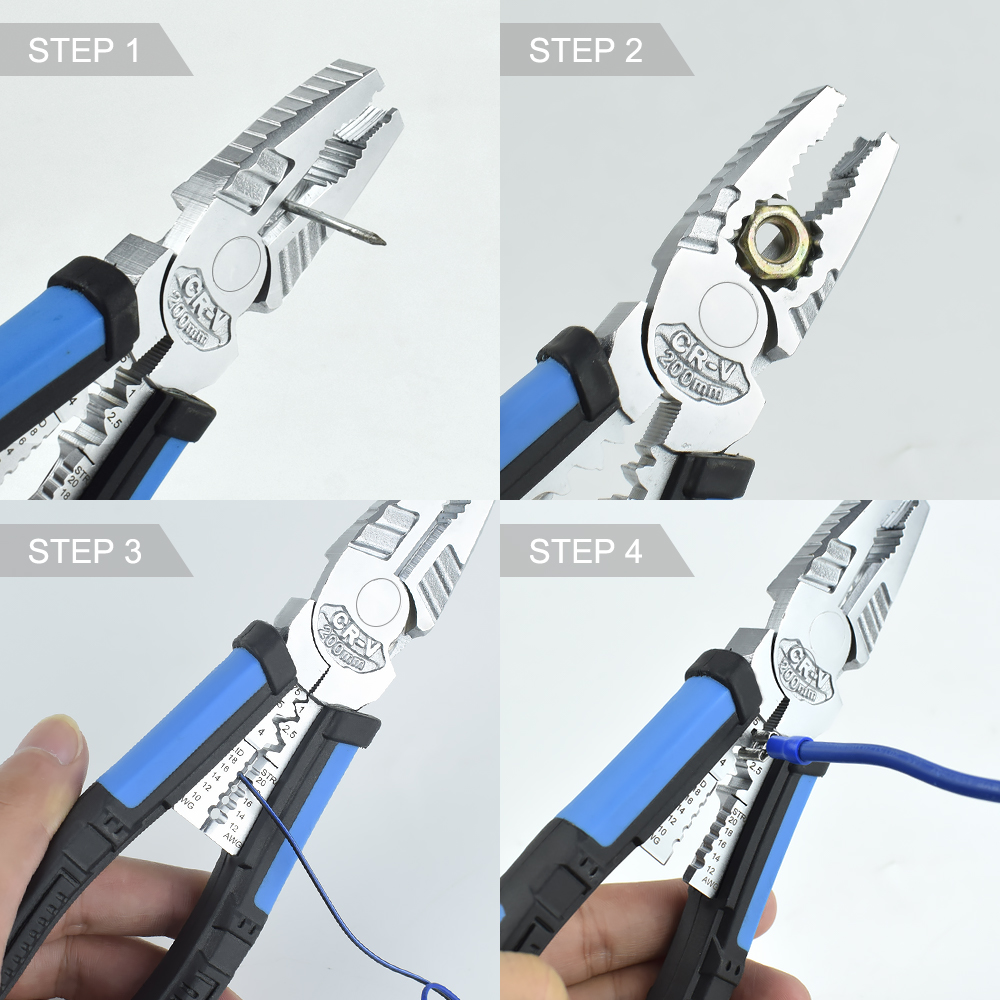 Toolour-8inch-Multitool-Long-Nose-Pliers-Wire-Stripper-Side-Cutters-Pliers-Crimping-Tool-Wire-Cutter-1757214-7