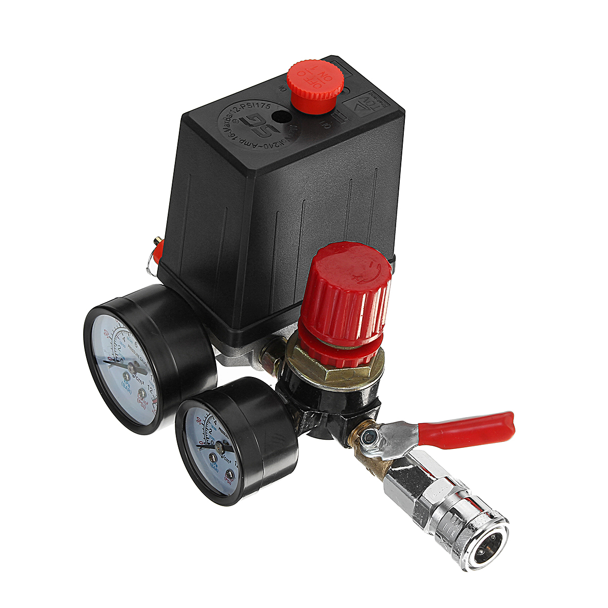 120-PSI-Air-Compressor-Pressure-Switch-Control-Valve-Manifold-Regulator-Gauges-With-Quick-Connector-1694771-9