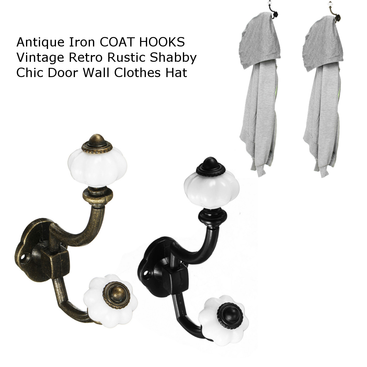 125CM-Vintage-Iron-Coat-Towel-Hanging-Hook-Wall-Bathroom-Rack-Door-Home-Decor-1331327-2