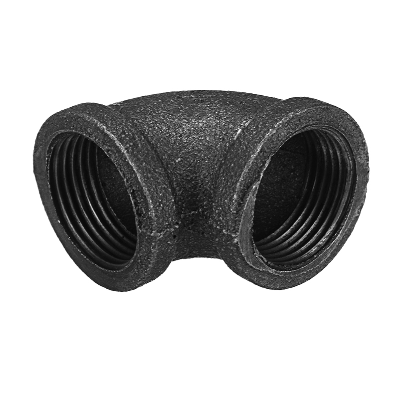 12quot-34quot-1quot-Elbow-90-Degree-Pipes-Fittings-Malleable-Iron-Black-Female-Connector-1270462-2
