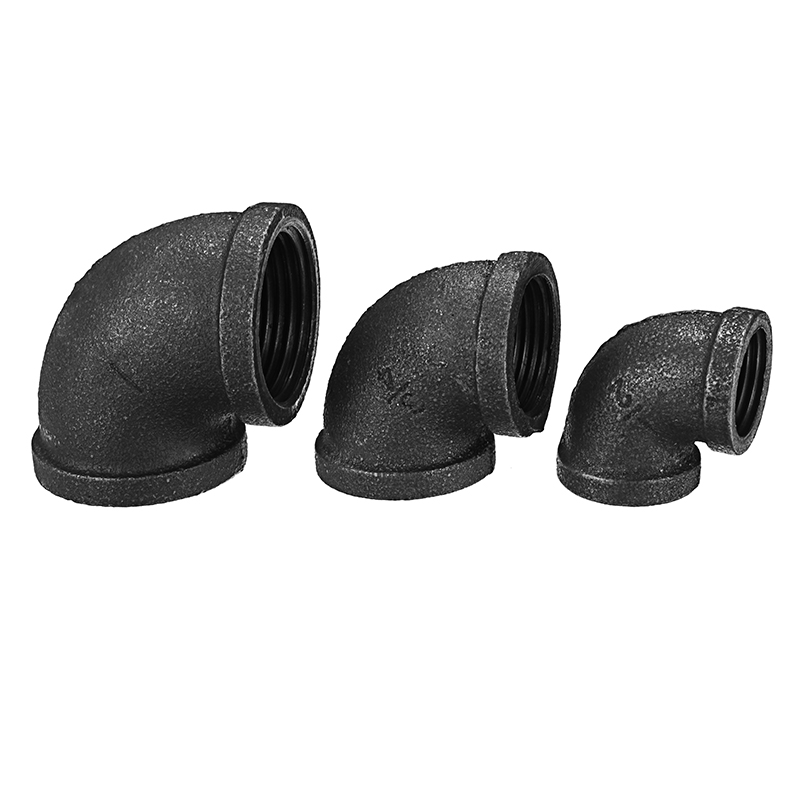 12quot-34quot-1quot-Elbow-90-Degree-Pipes-Fittings-Malleable-Iron-Black-Female-Connector-1270462-4