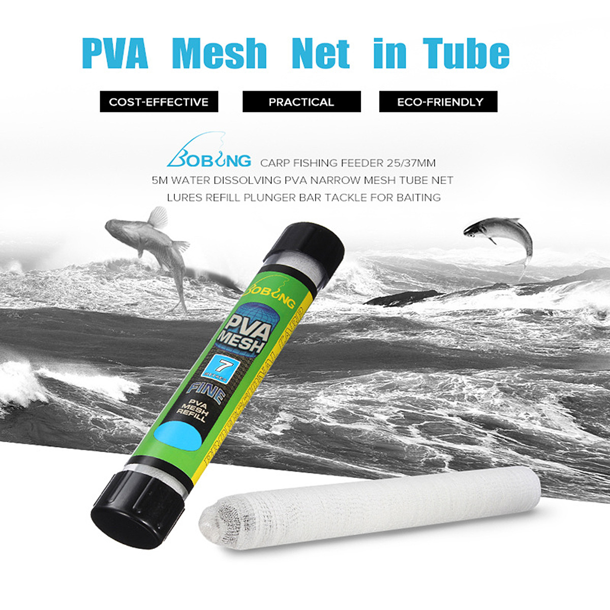 152537mm-Width-PVA-Wide-Wire-Mesh-Coarse-Fishing-Baits-Bag-Stocking-Plunger-Stick-Tube-7m-Length-1298089-1