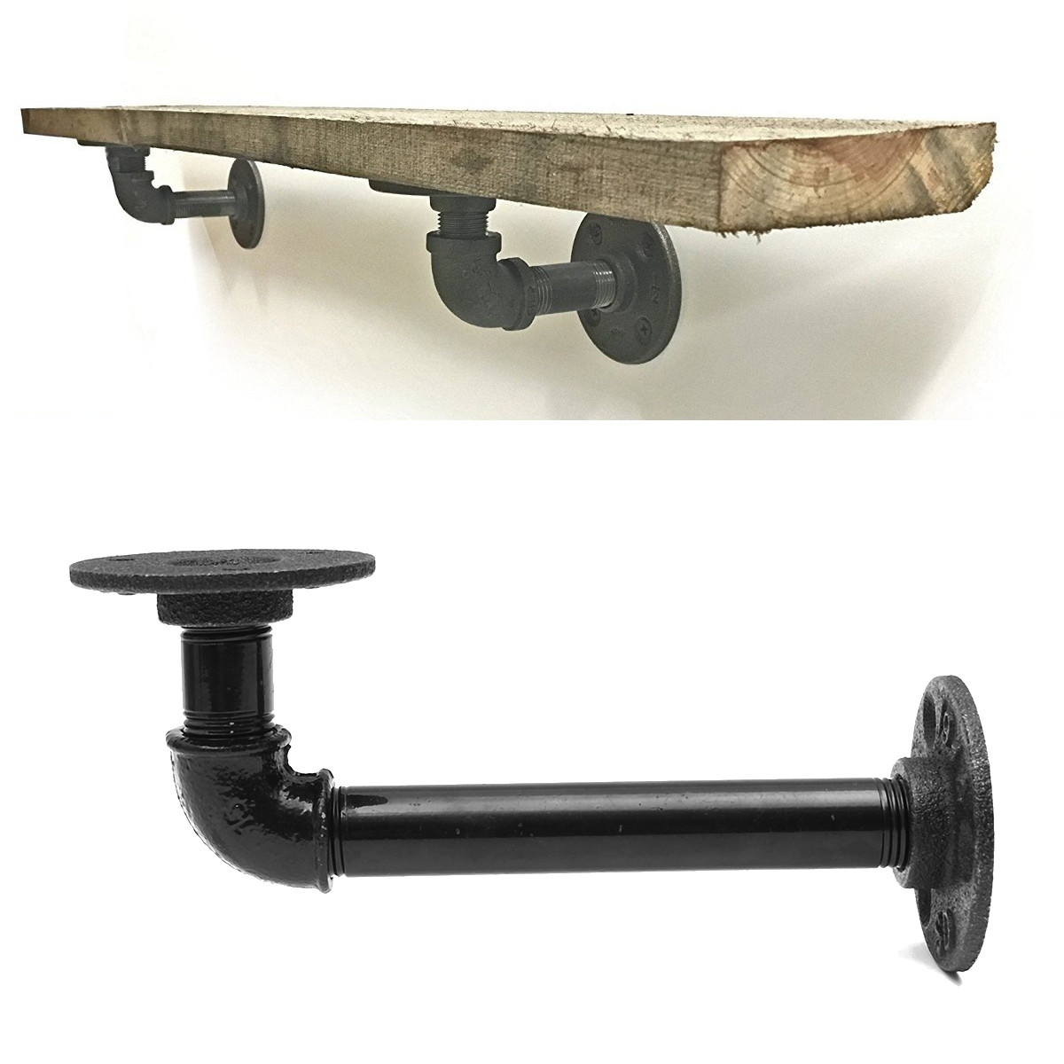 160mm-Length-Iron-Industrial-Pipe-Shelf-Vintage-Black-Bracket-Holder-Home-Decor-1183308-2