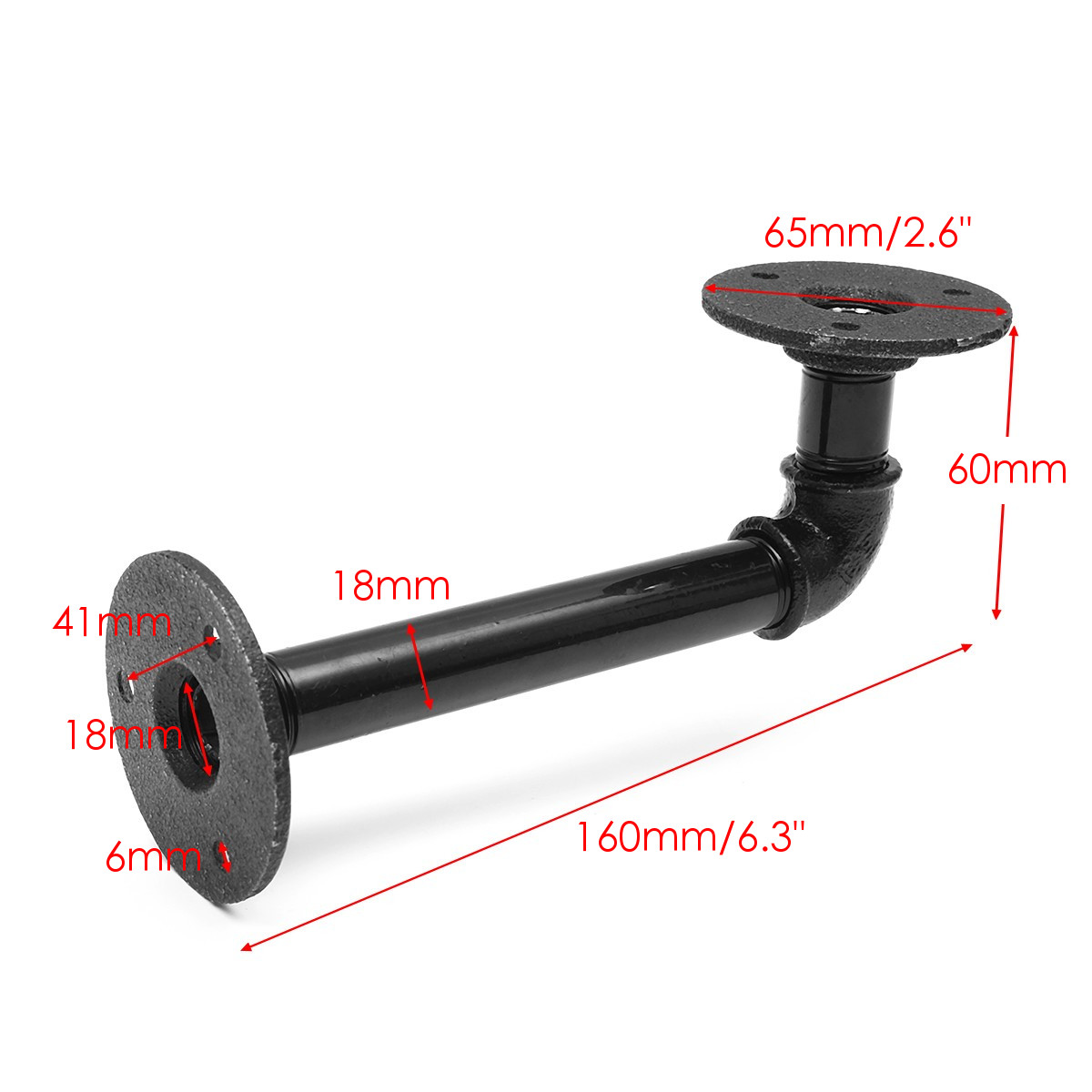 160mm-Length-Iron-Industrial-Pipe-Shelf-Vintage-Black-Bracket-Holder-Home-Decor-1183308-4