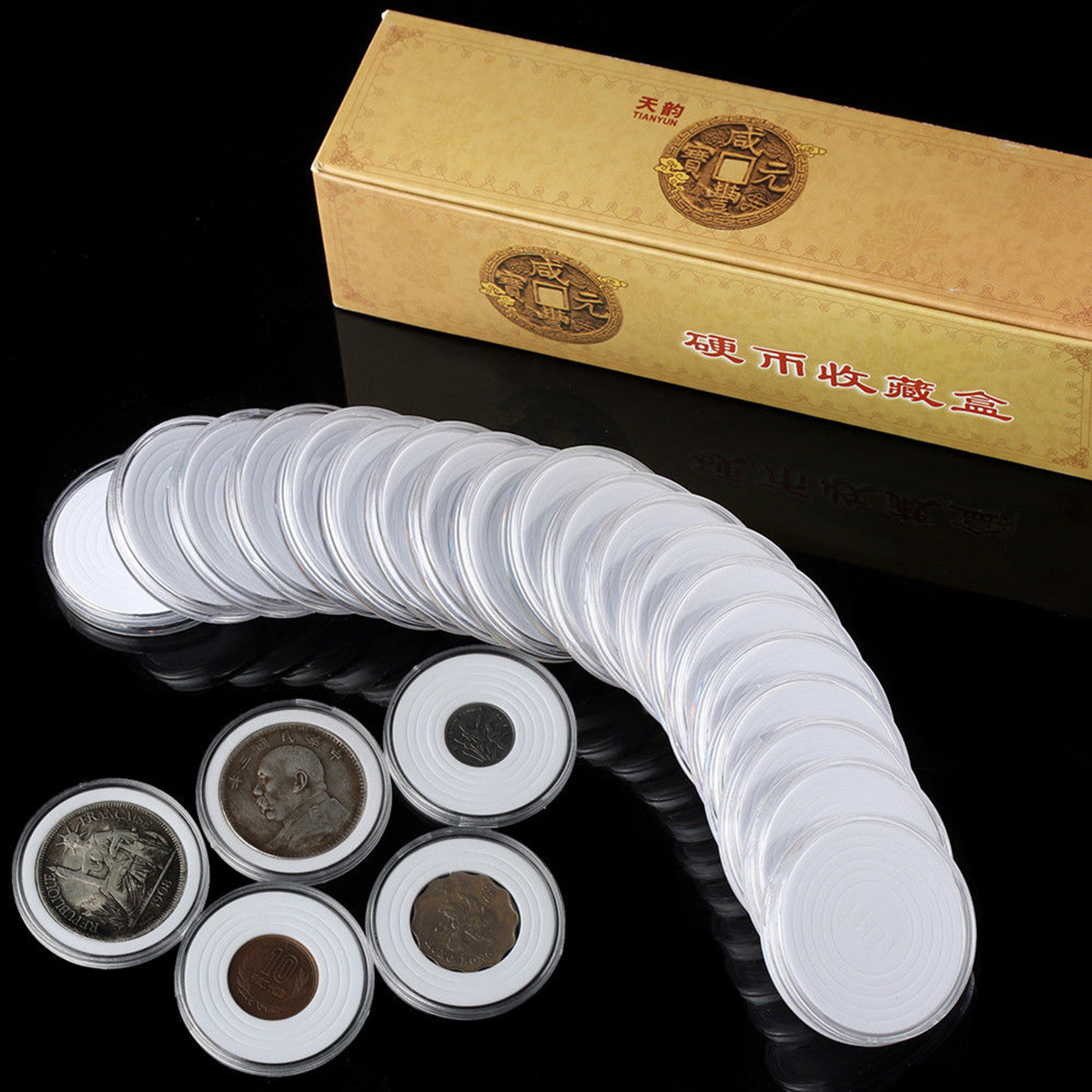 20pcs-Applied-Mint-Coin-Display-Holder-Storage-Boxes-Capsules-Protector-20-40mm-1254233-3