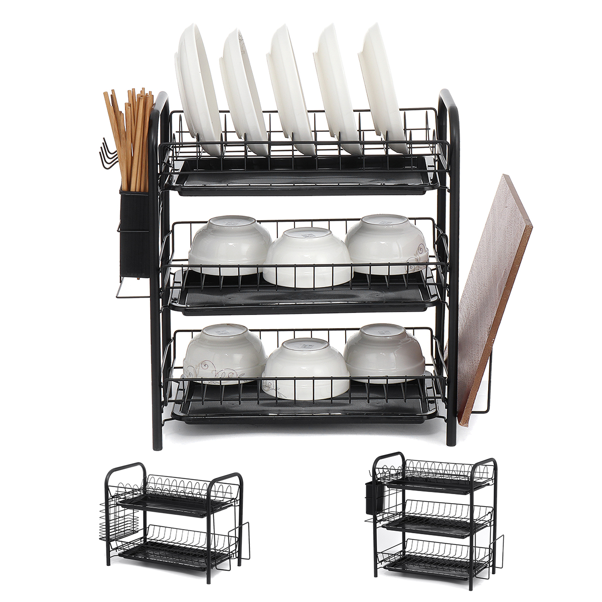 23-Tier-Stainless-Steel-Dish-Rack-Drainer-Cutlery-Kitchen-Storage-Holder-1780294-5