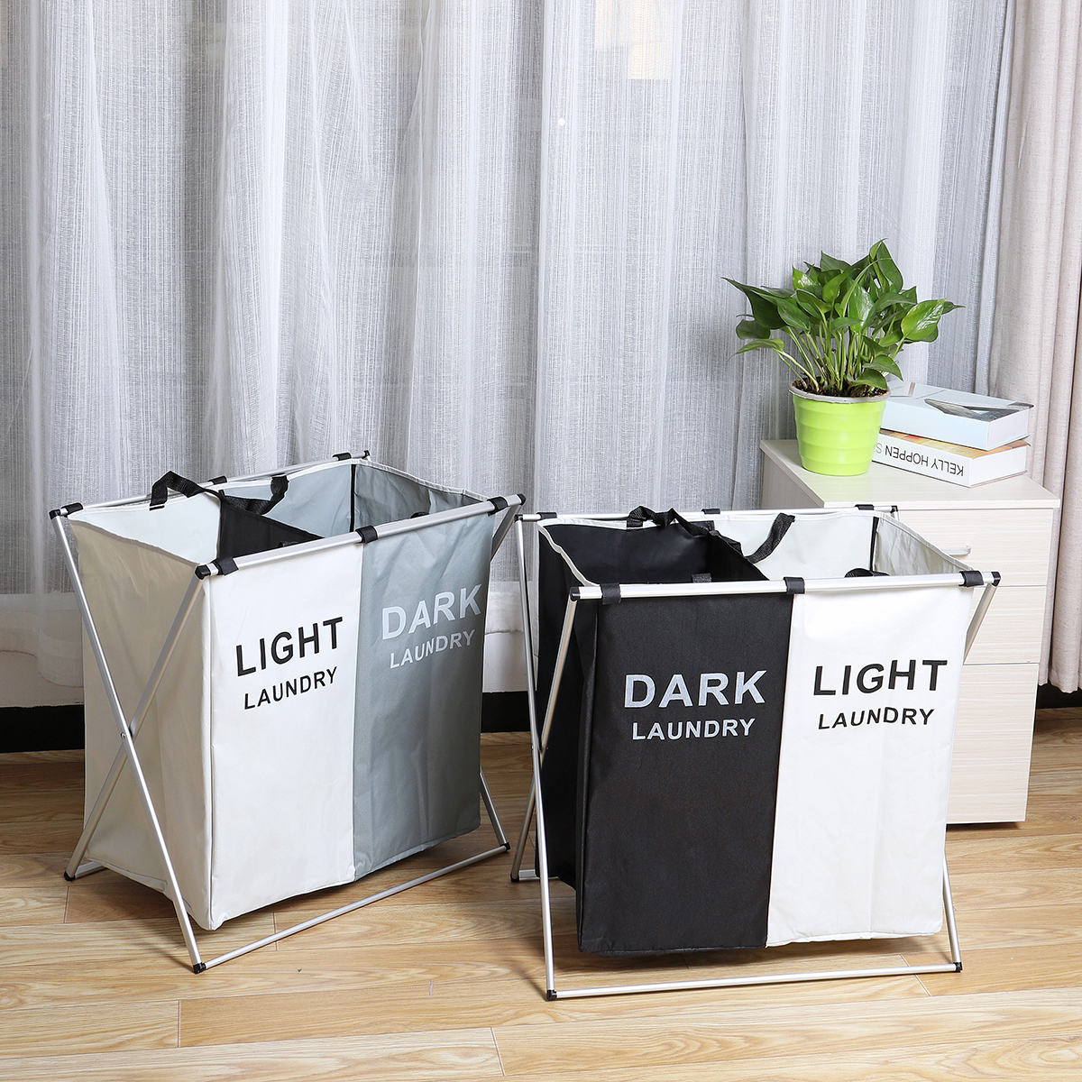 3-Grids-Foldable-Clothes-Storage-Hamper-Baskets-Organizer-Laundry-Bag-1626545-4