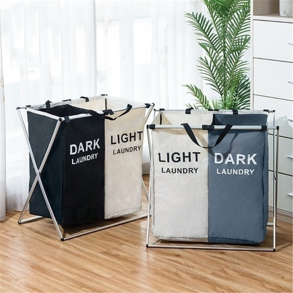 3-Grids-Foldable-Clothes-Storage-Hamper-Baskets-Organizer-Laundry-Bag-1626545-6