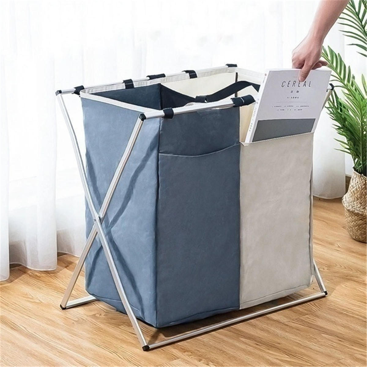 3-Grids-Foldable-Clothes-Storage-Hamper-Baskets-Organizer-Laundry-Bag-1626545-8