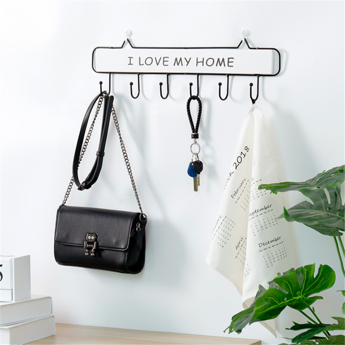 6-Hook-Wall-Mounted-Coat-Rack-Hat-Cloth-Hanging-Hanger-Robe-Holder-Rail-1628600-7